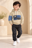 Hoodie with Denim Patch