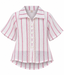 Striped Button-Down Top – White & Pink