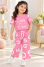 Girls Graphic Print T-Shirt & Pajama Set
