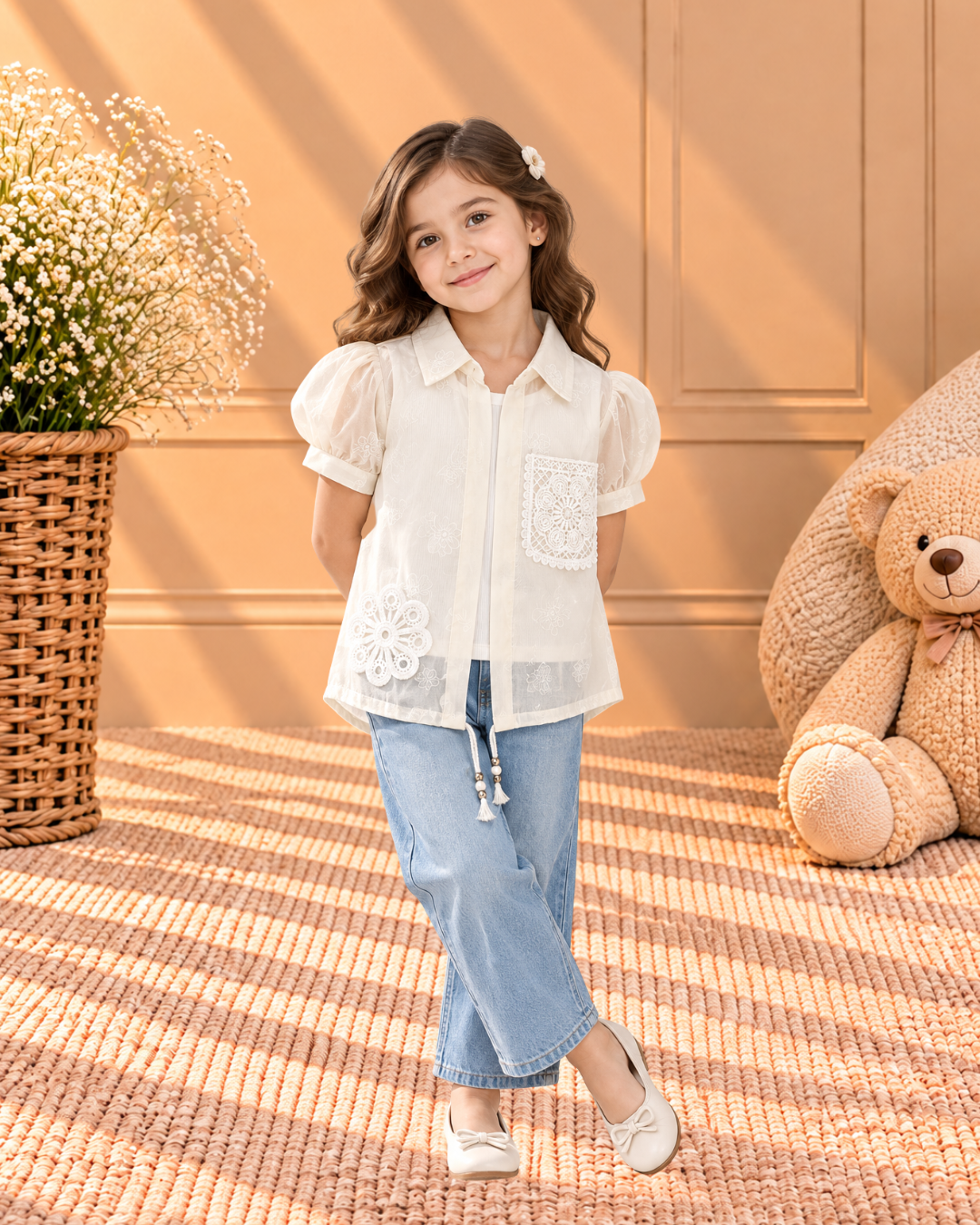 Embroidered Shirt & Inner Top Set