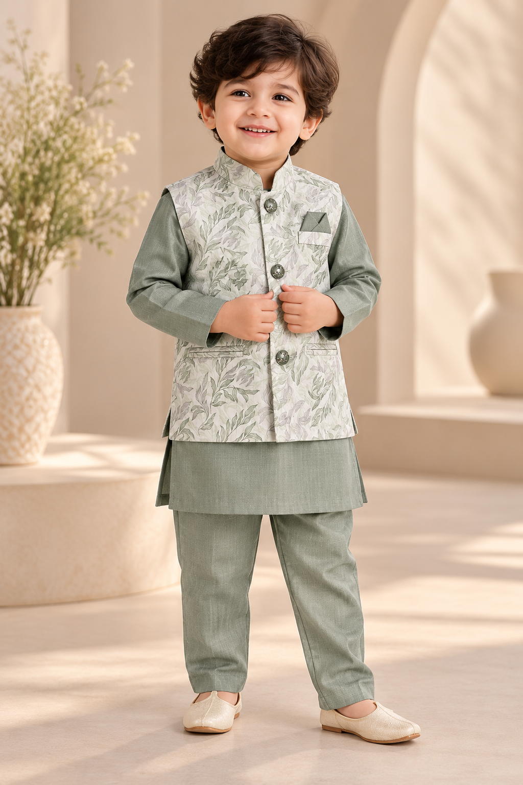 Sherwani with Printed Jacket