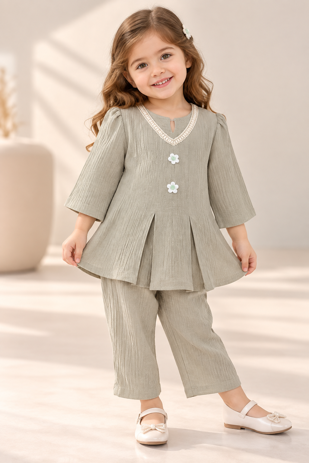 Peplum Top & Pants Set
