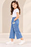 Blue Denim Frayed Patchwork Jeans