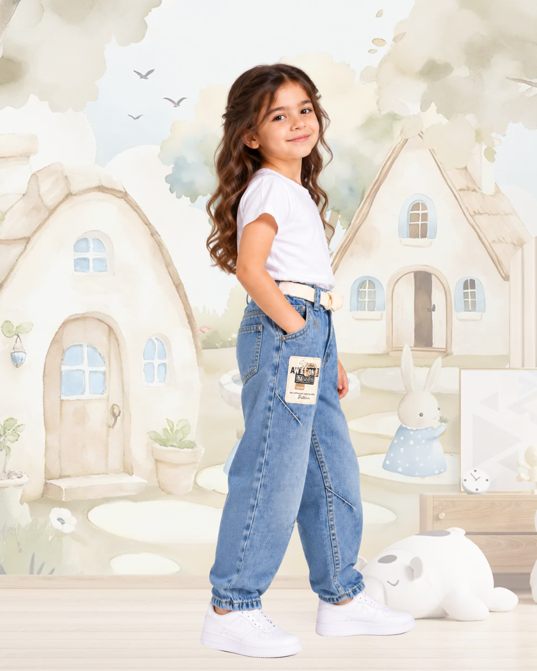 Wide-Leg Denim Jeans