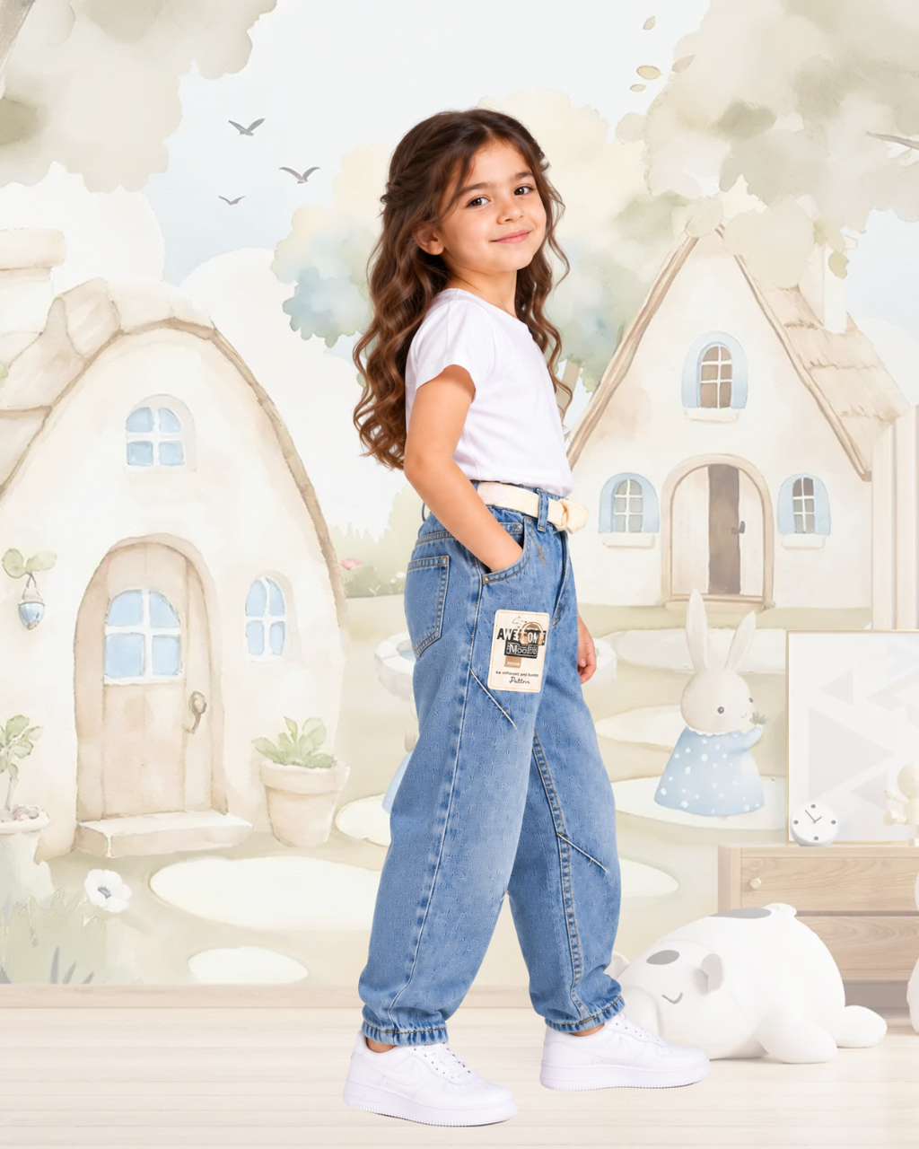 Wide-Leg Denim Jeans
