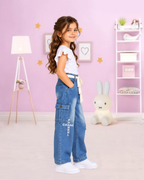 Denim Cargo Jeans - Blue