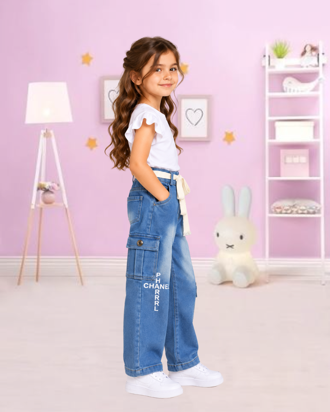 Denim Cargo Jeans - Blue