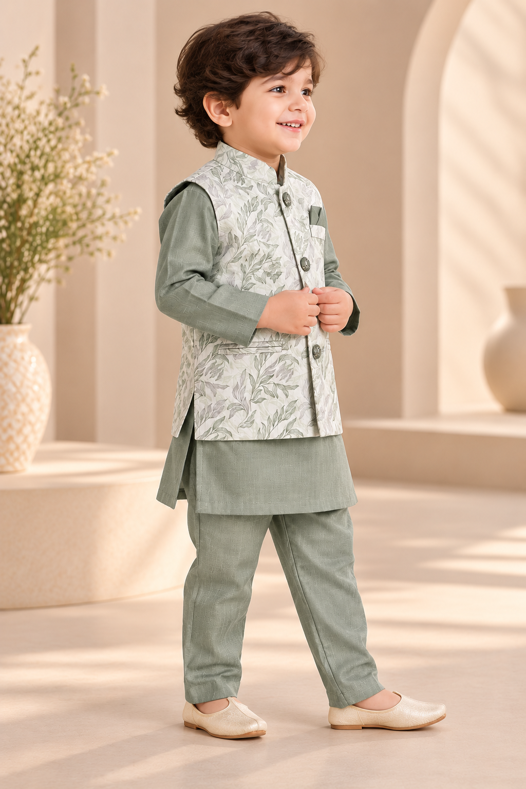 Sherwani with Printed Jacket