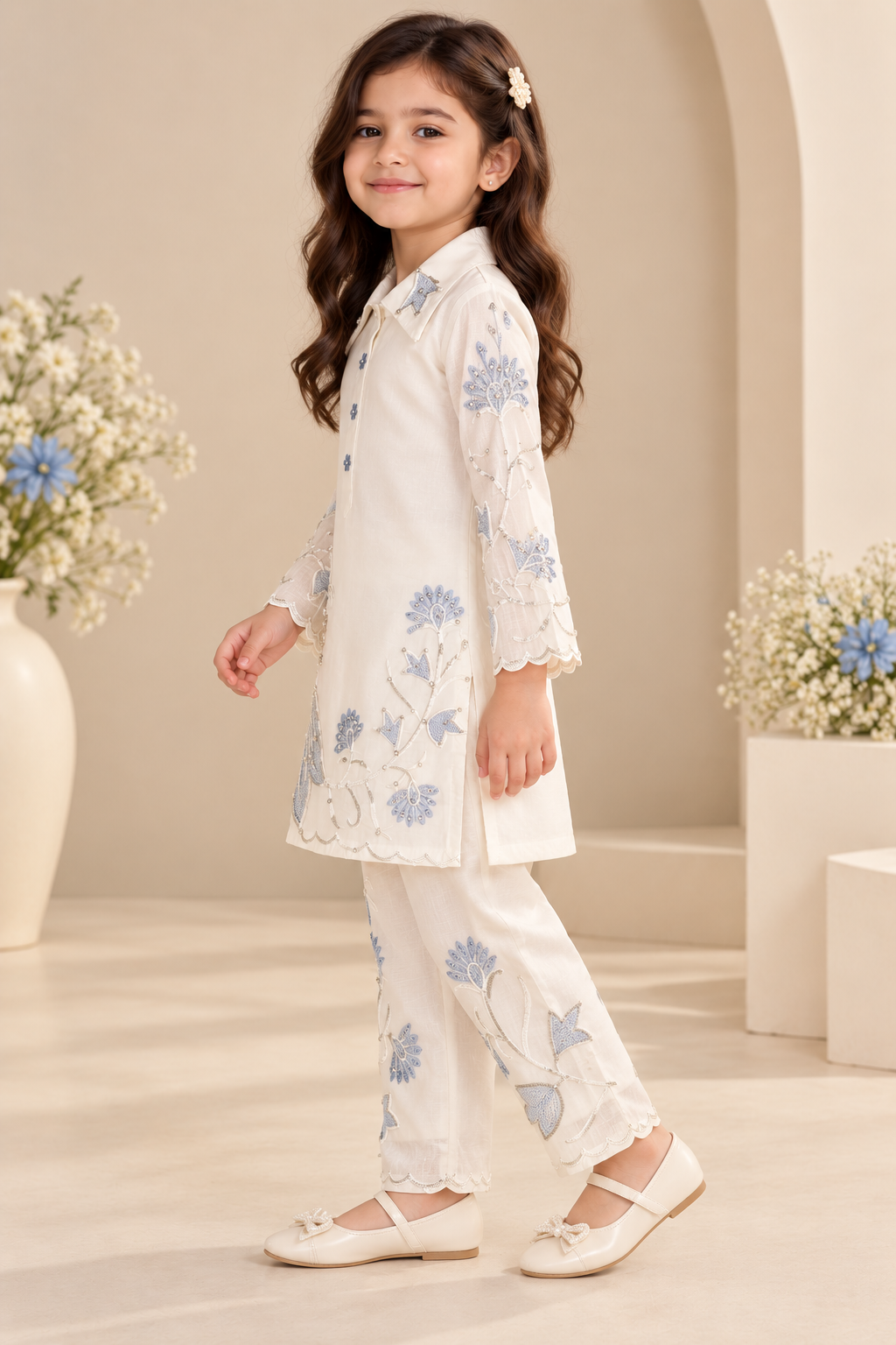 Embroidered Kurti Pant Set