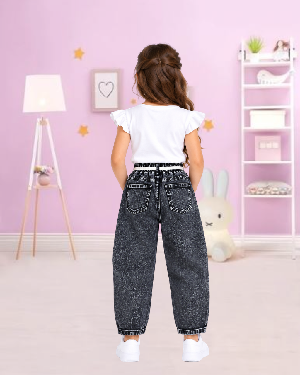 Black Denim Cargo Jeans