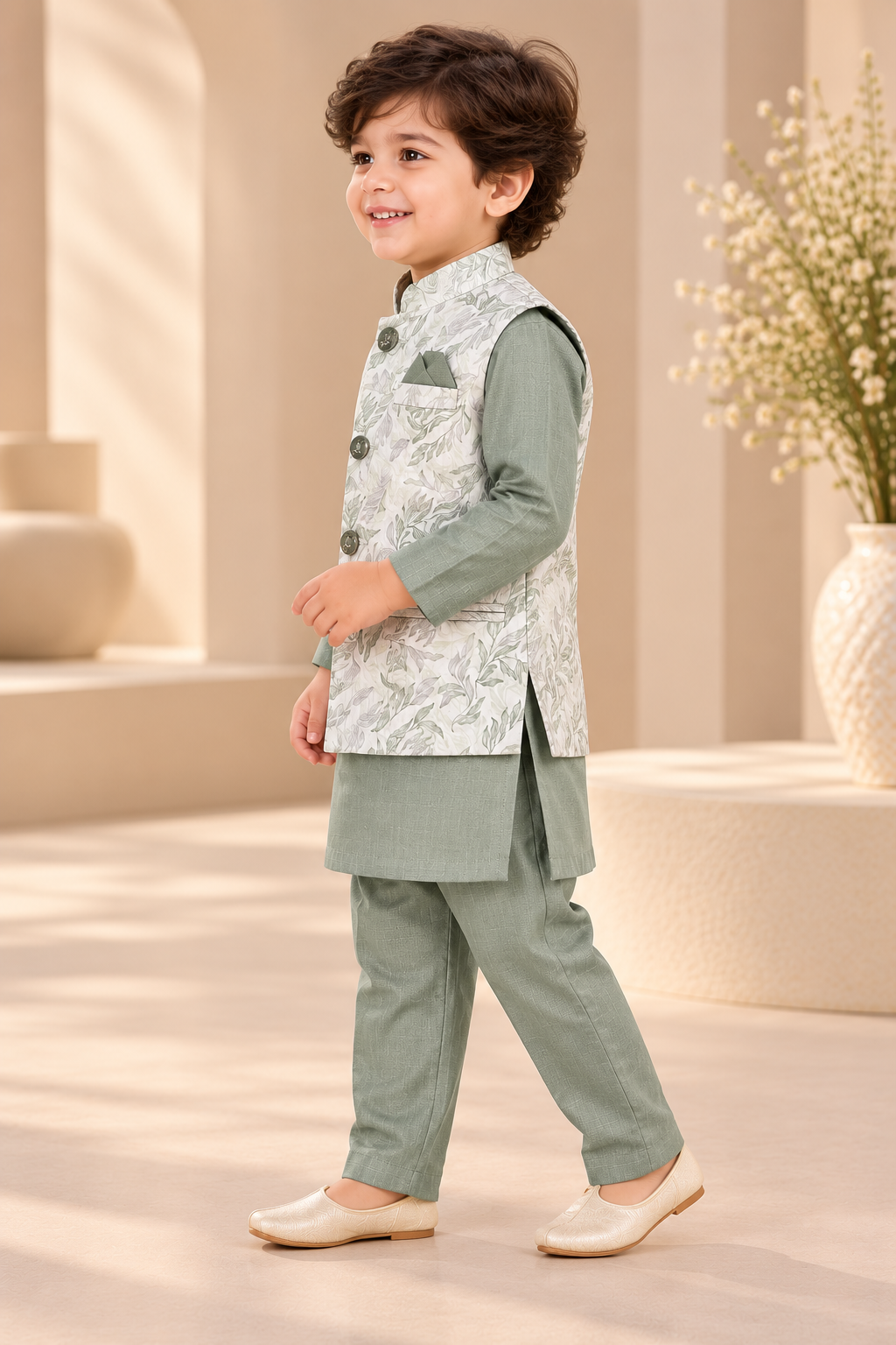 Sherwani with Printed Jacket