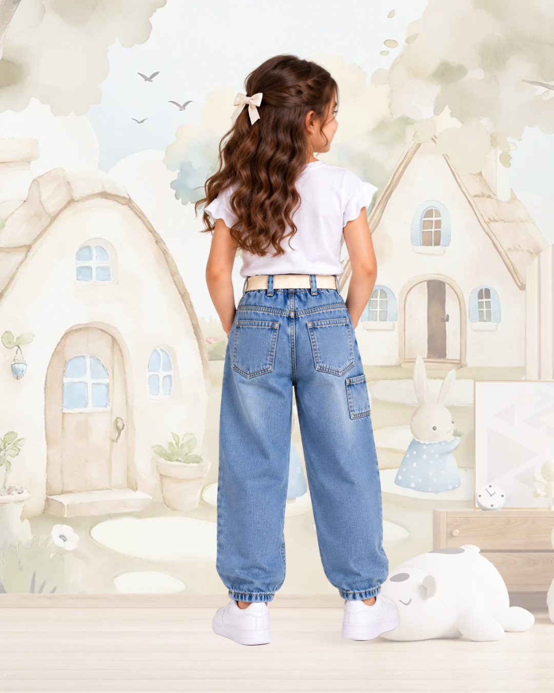 Wide-Leg Denim Jeans