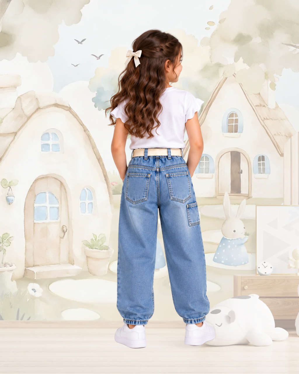 Wide-Leg Denim Jeans