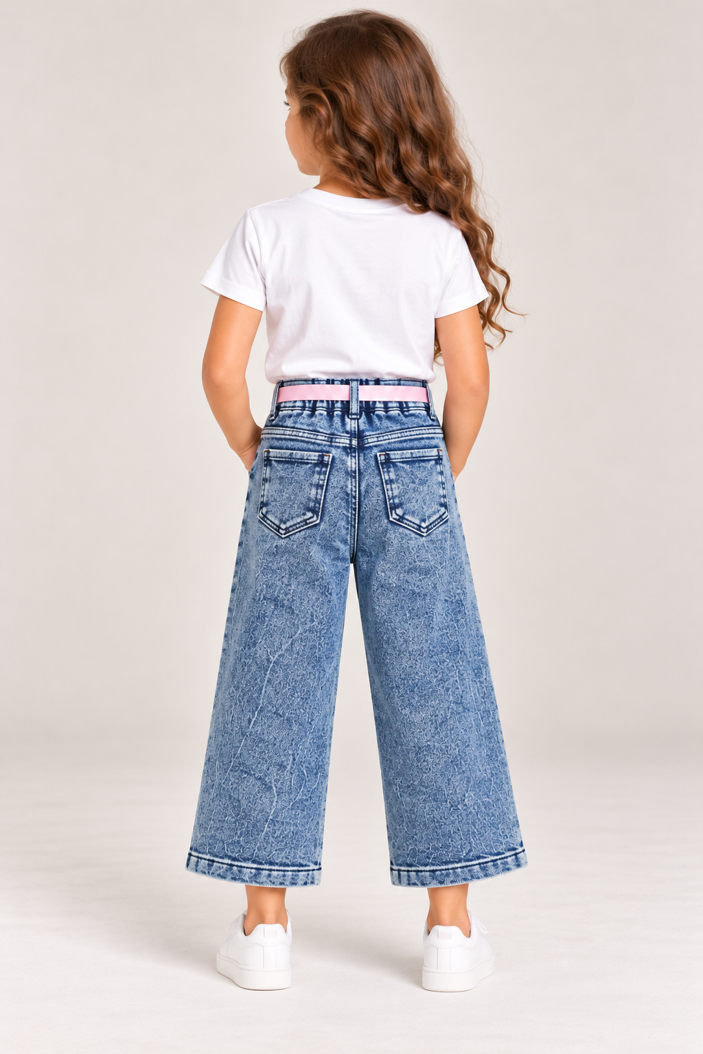Washed Blue Denim Cargo Pant