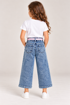 Washed Blue Denim Cargo Pant