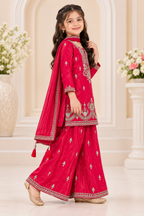 Embroidered Kurta Palazzo Set with Dupatta
