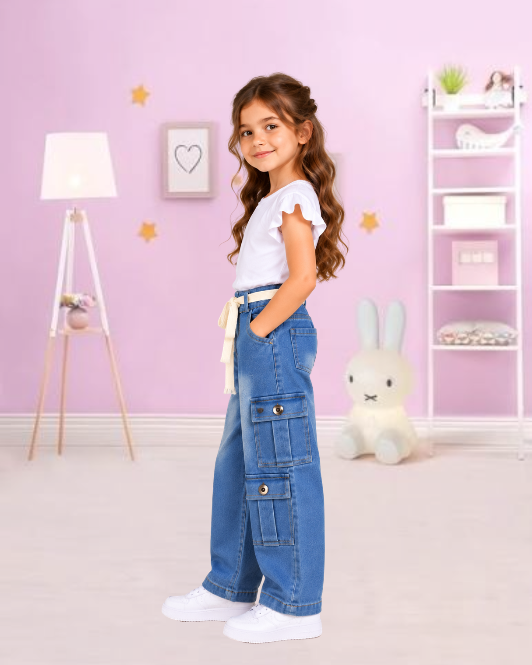 Denim Cargo Jeans - Blue