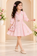 Shirt Dress with Sling Bag
