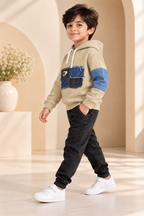 Hoodie with Denim Patch