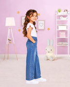 Embellished Wide-Leg Jeans Blue