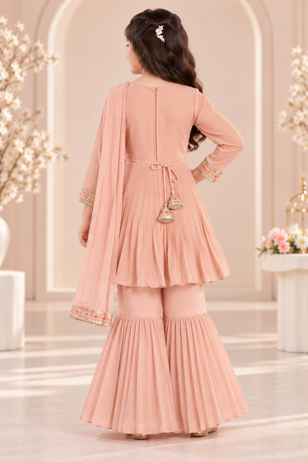 Embroidered Anarkali Sharara Set