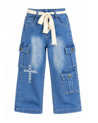 Denim Cargo Jeans - Blue