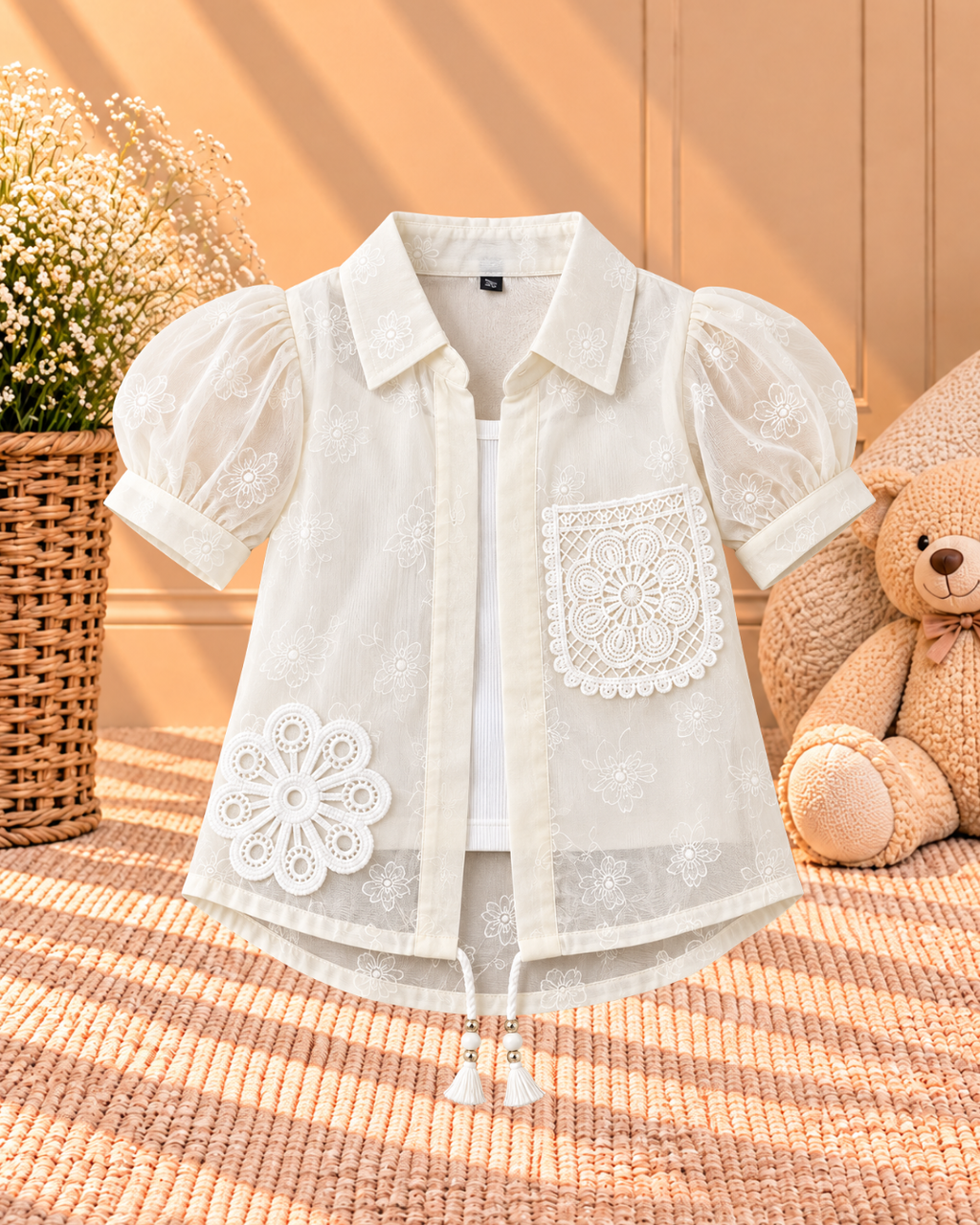 Embroidered Shirt & Inner Top Set