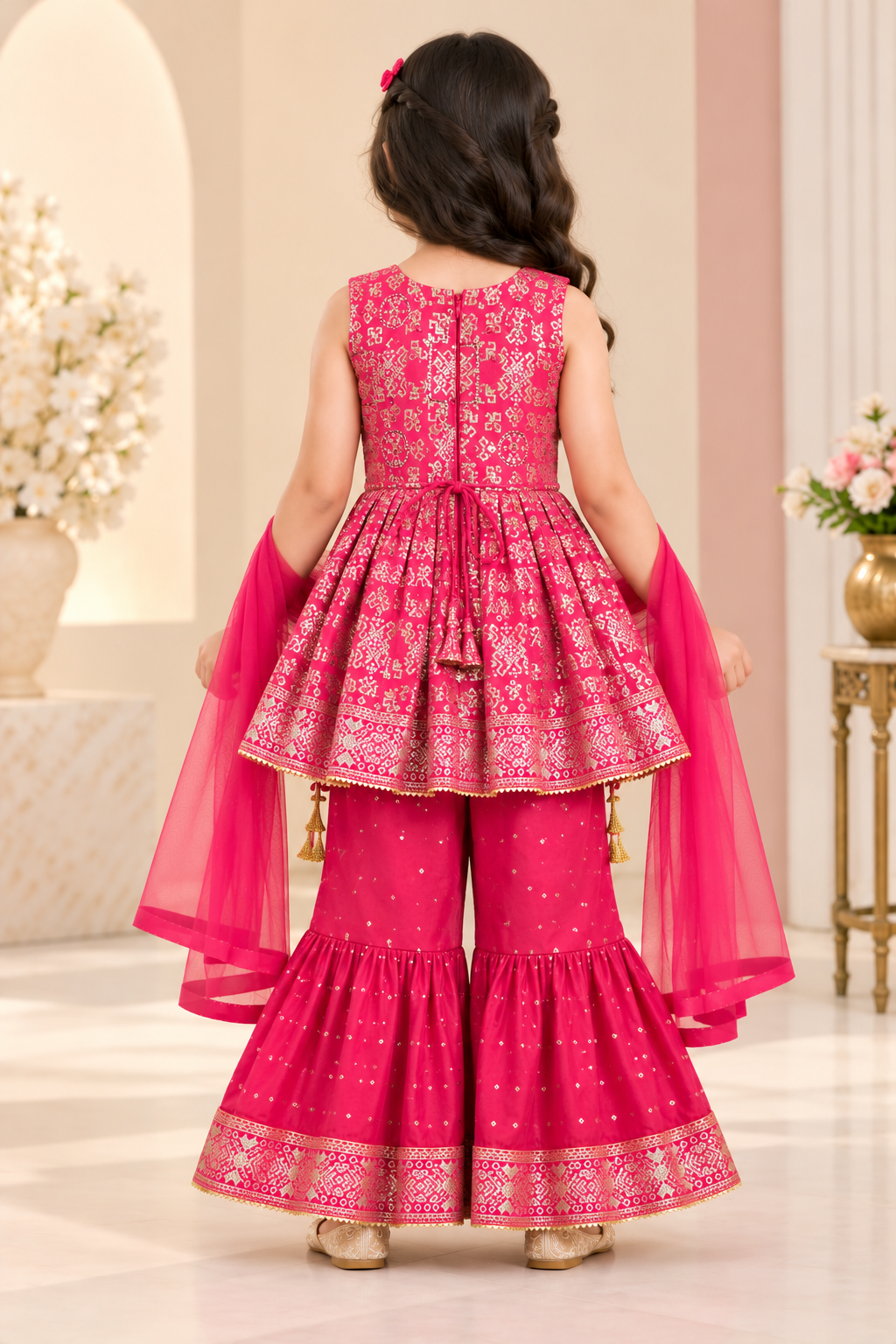 Anarkali Kurta with Sharara & Dupatta