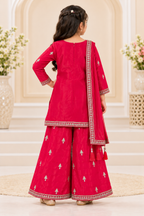 Embroidered Kurta Palazzo Set with Dupatta