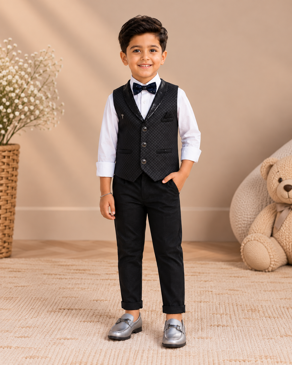 Waistcoat with satin-style lapels