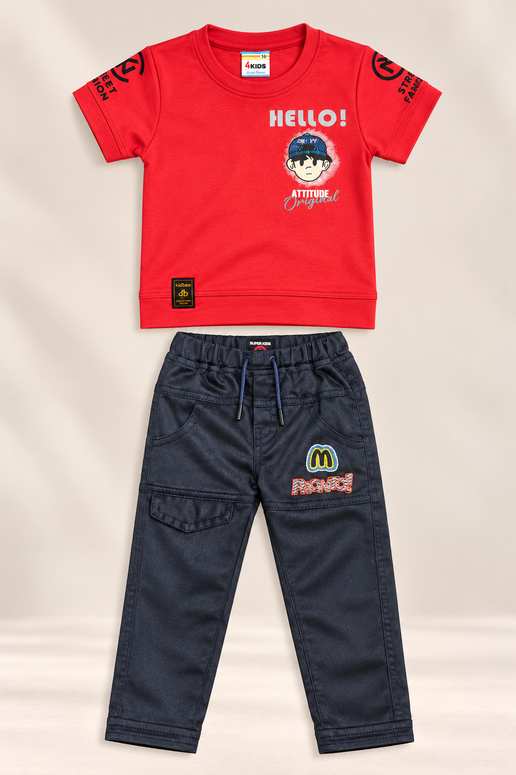 T-Shirt & Grey Denim Jogger Set