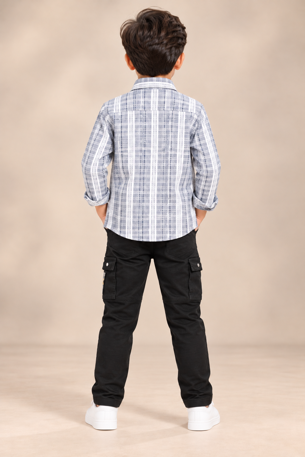 Checkered Shirt & Cargo Pant Set