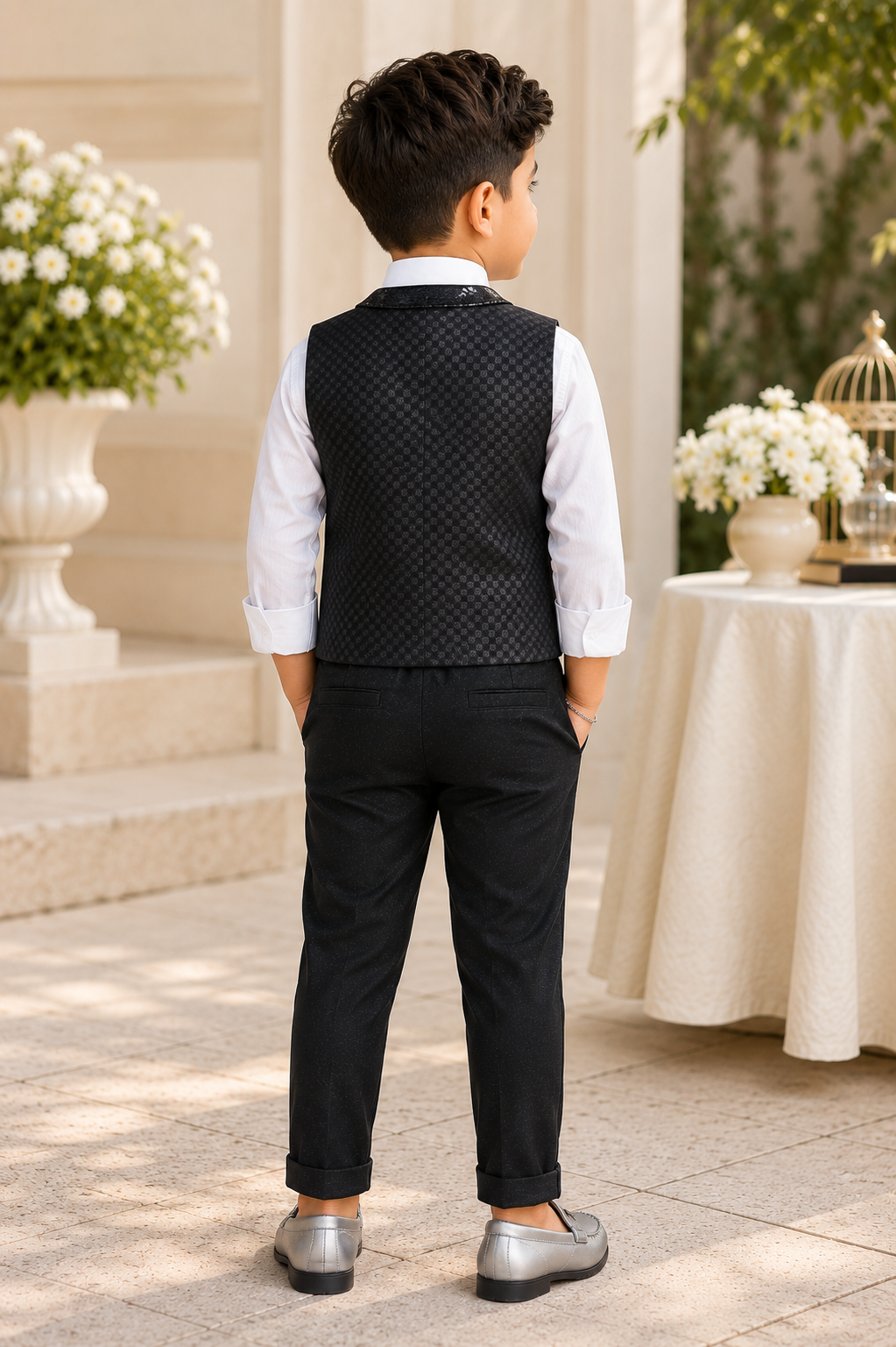 Waistcoat with satin-style lapels