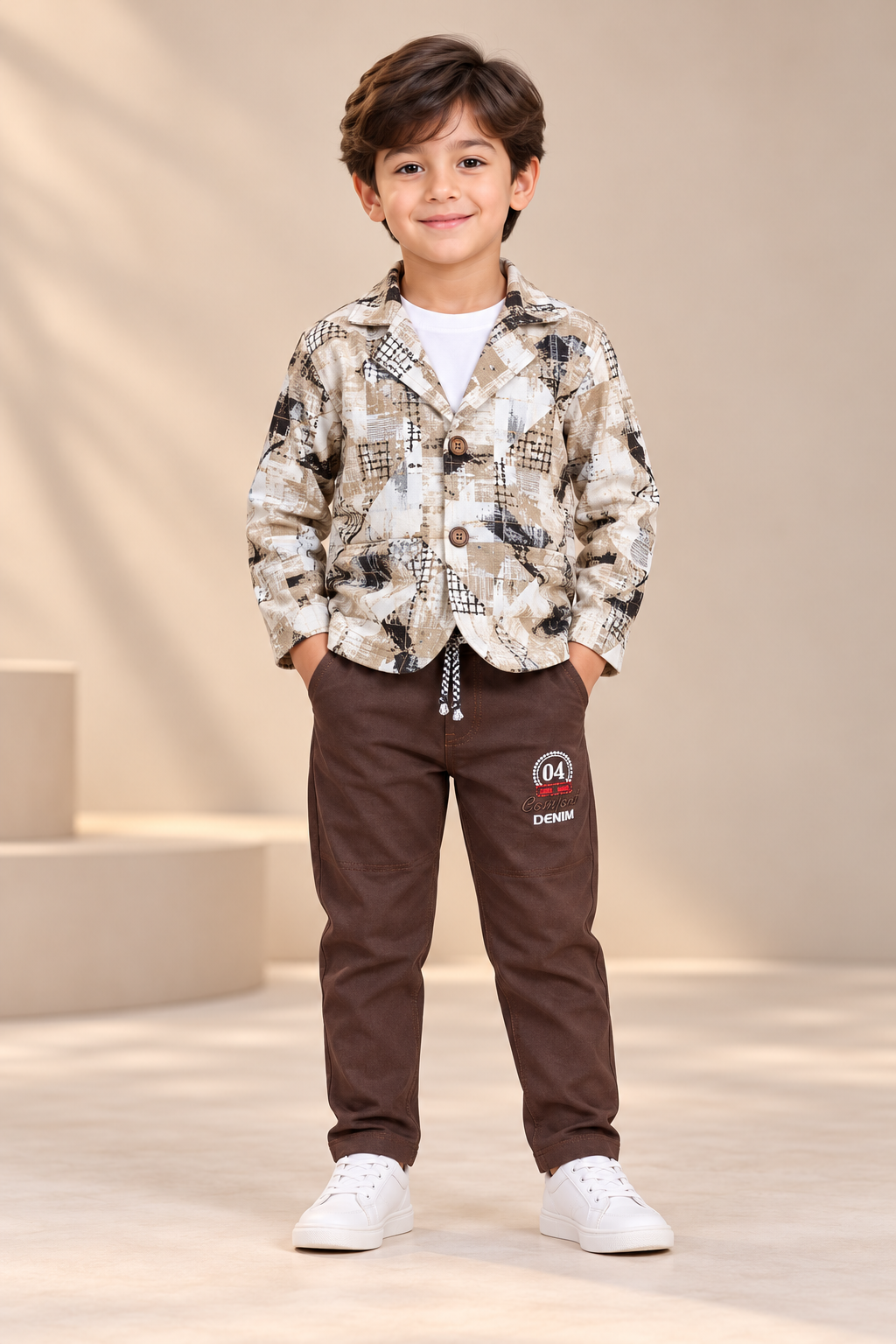 Blazer Set with T-Shirt & Pant