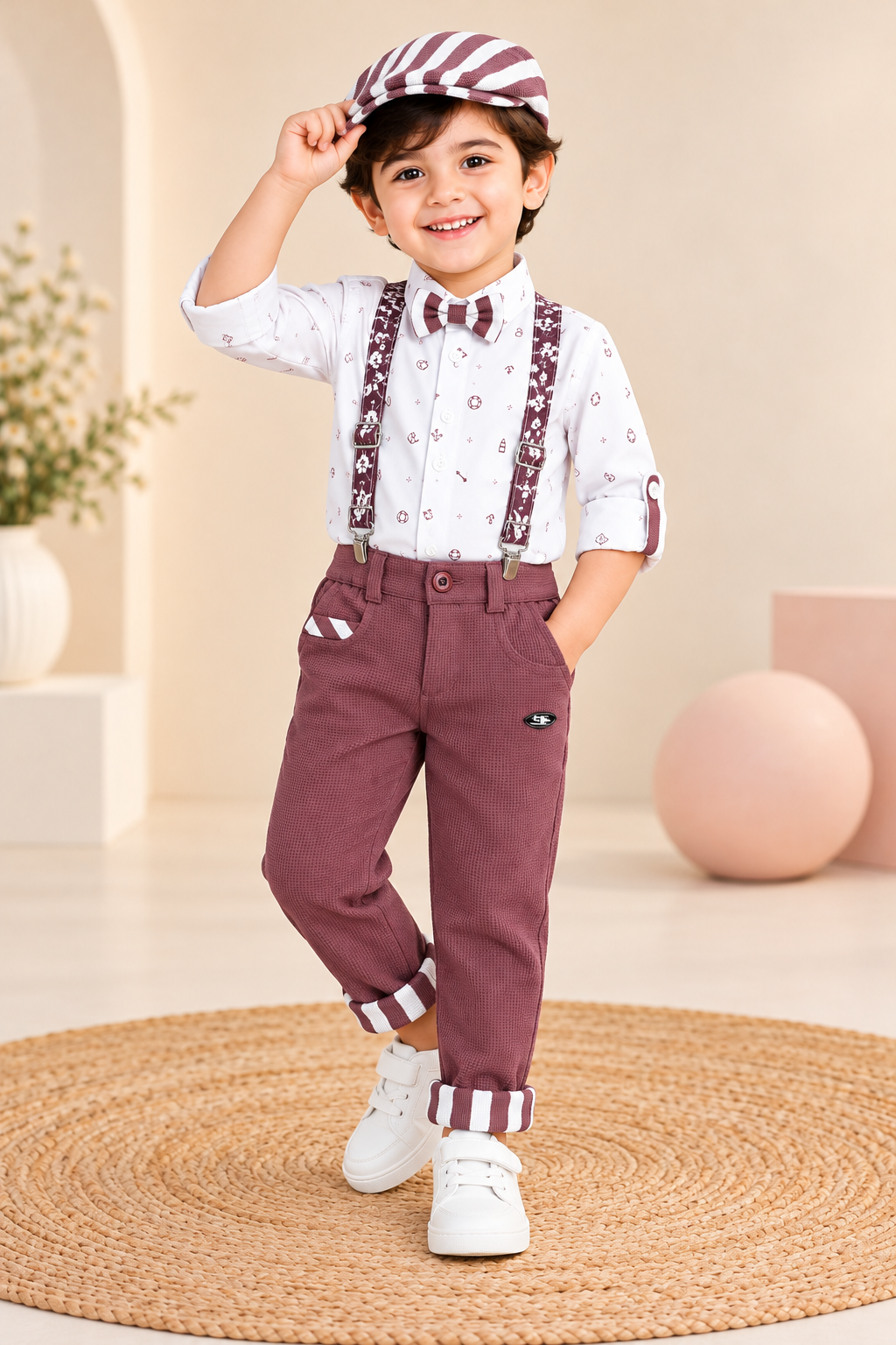 Waistcoat Set with Shirt, Trousers & Cap