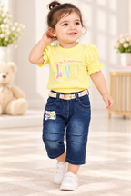 Top & B Denim Capri Set