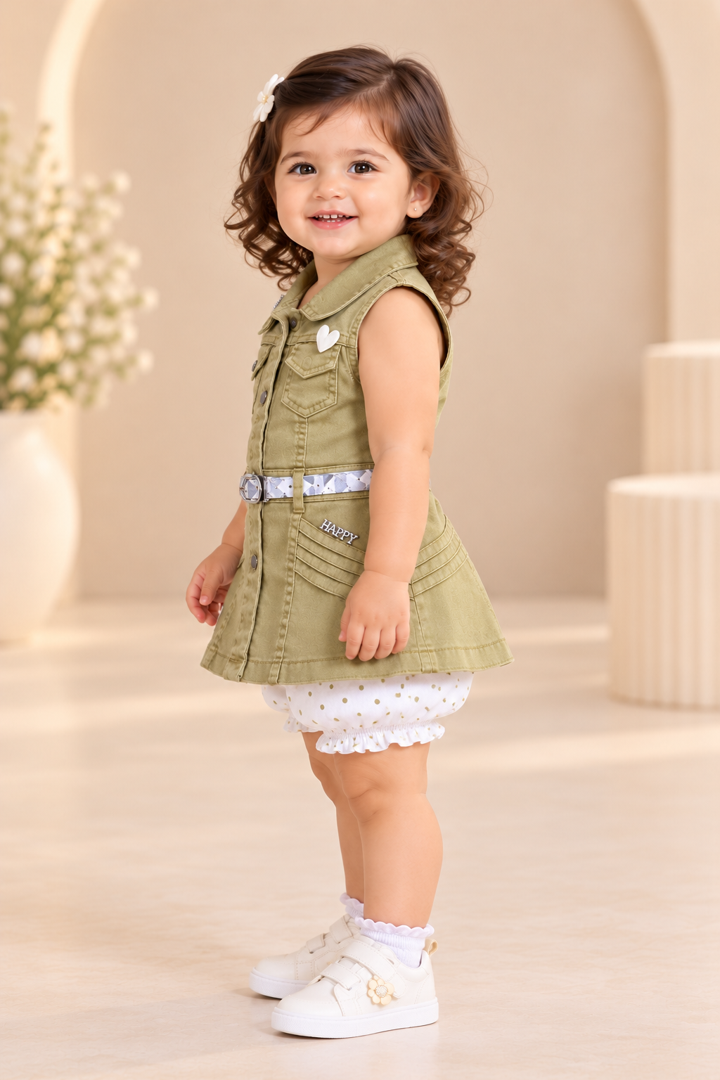 Denim Dress with Bloomer