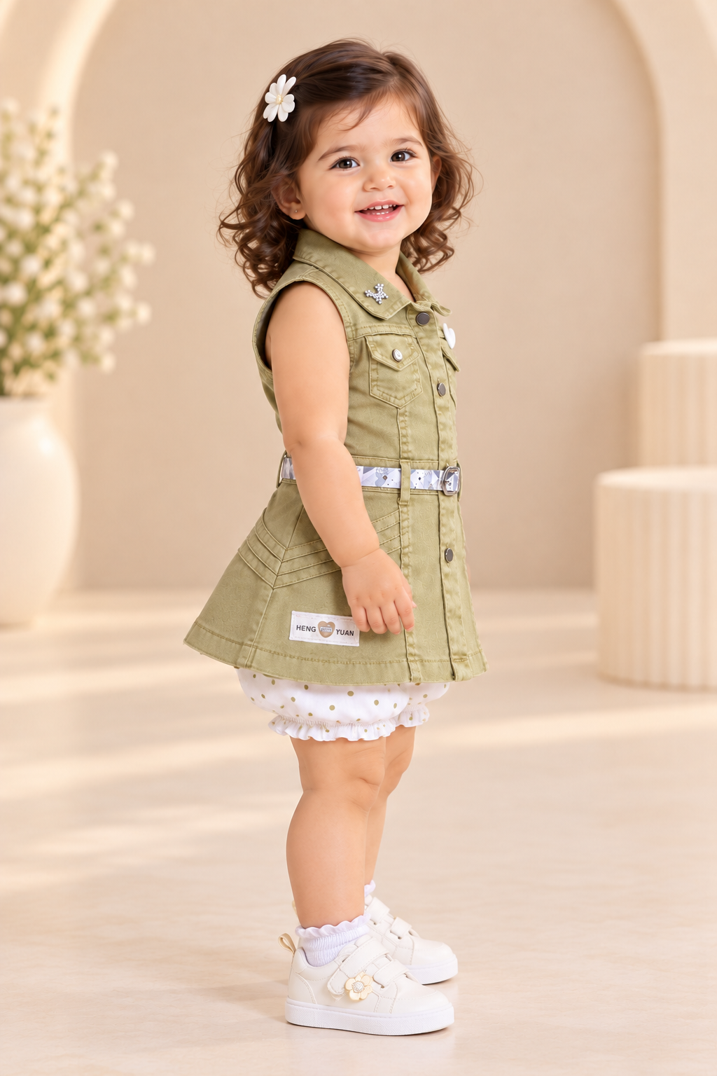 Denim Dress with Bloomer