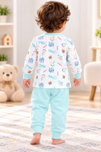 Baby Elephant Print Full-Sleeve Top  Jogger Set