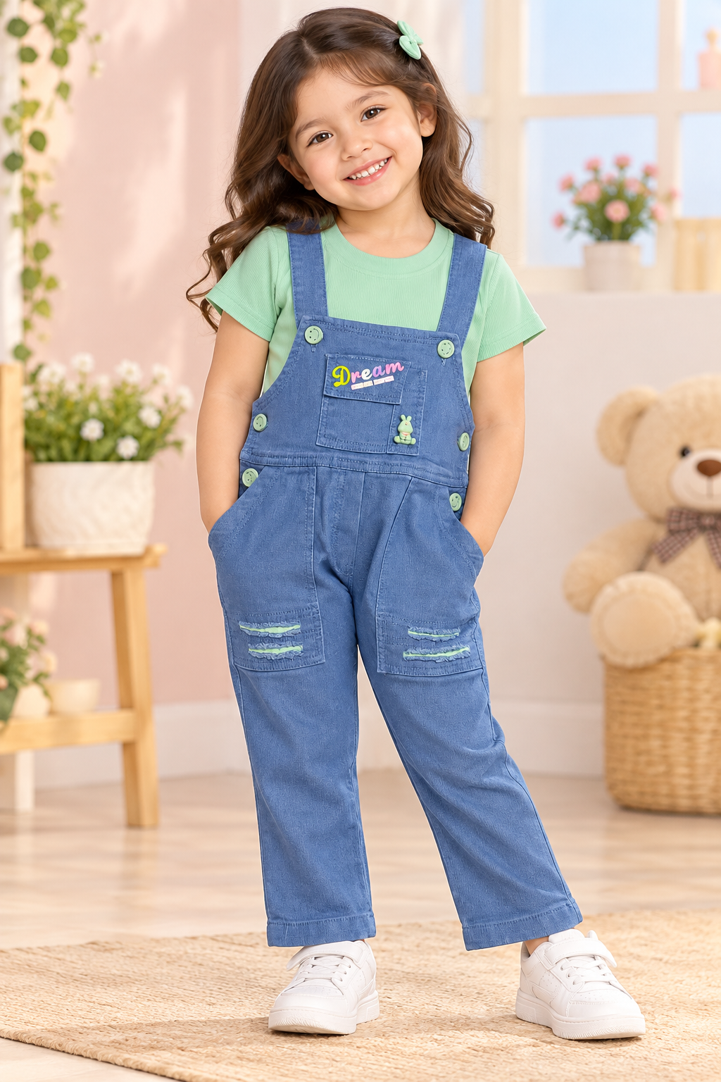 Girls’ Dungaree Set