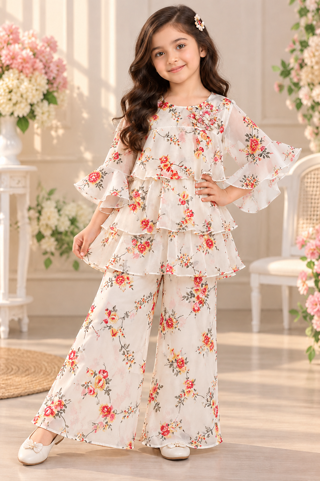 Floral Printed Top and Palazzo Set