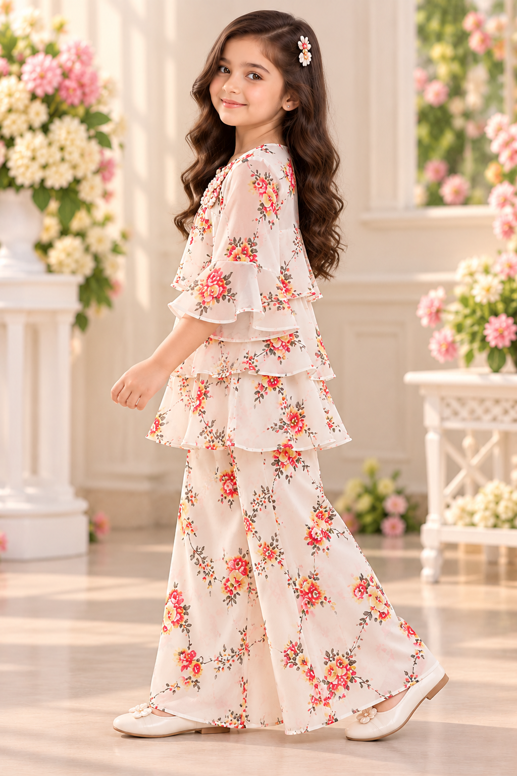 Floral Printed Top and Palazzo Set