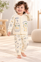 Baby Cat Print Full-Sleeve Top & Pyjama Set