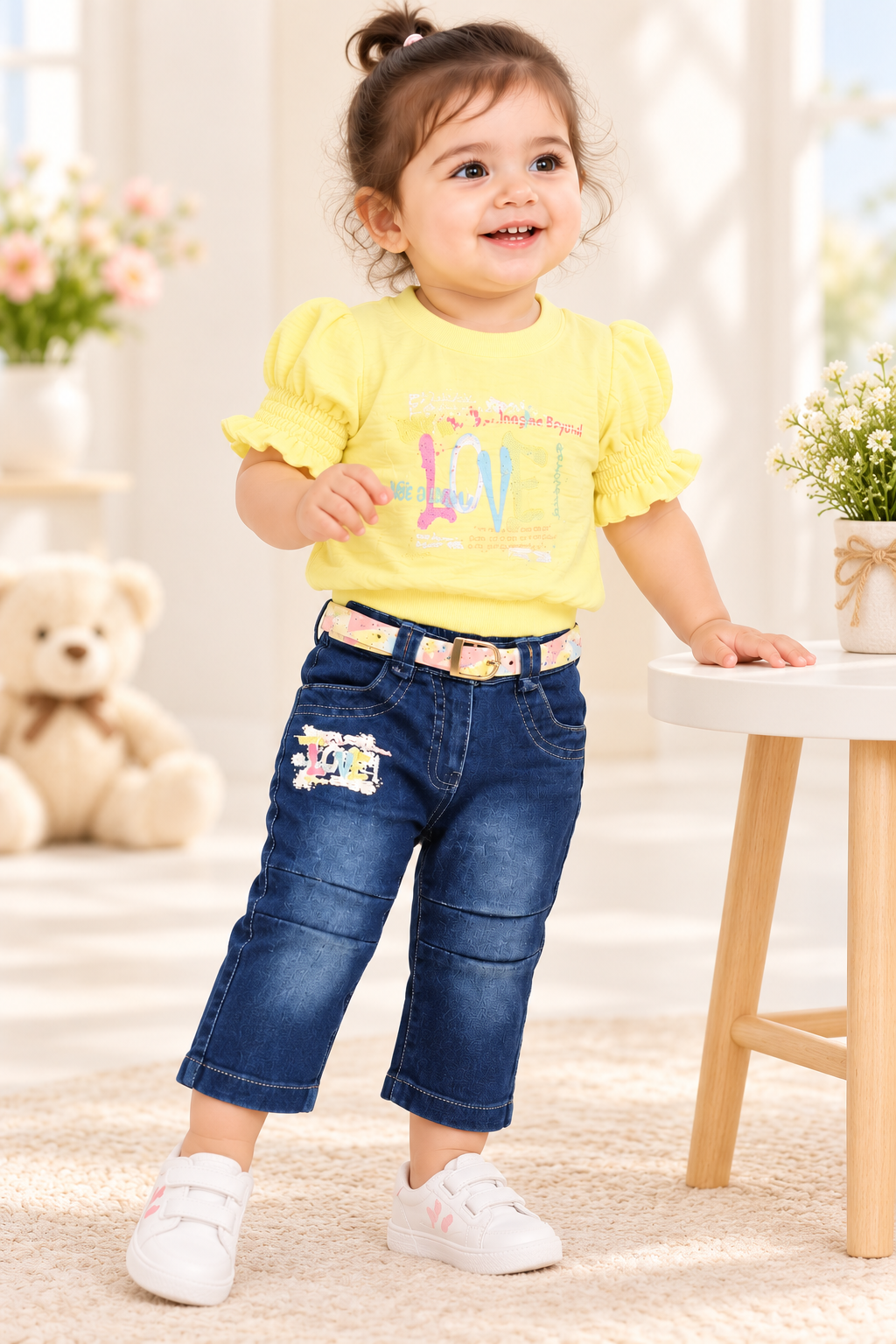 Top & B Denim Capri Set