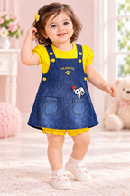 Denim Suspender Skirt Set