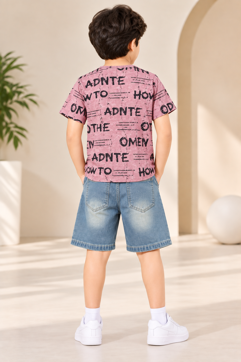 Denim Shorts Set
