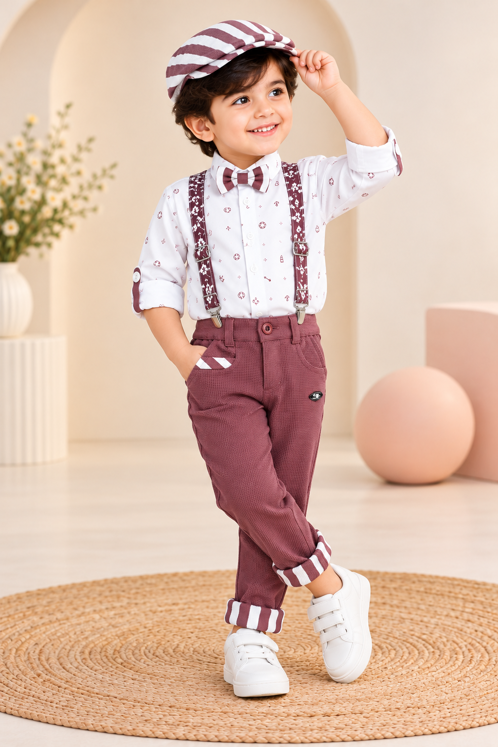 Waistcoat Set with Shirt, Trousers & Cap