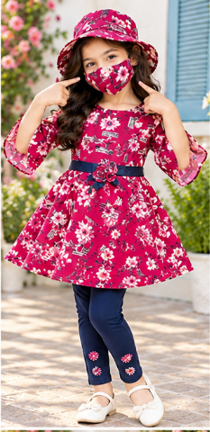 Girls’ Floral Tunic Set