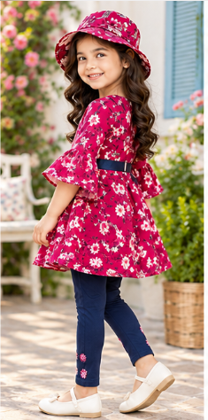 Girls’ Floral Tunic Set