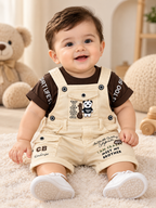 T-Shirt & Dungaree Shorts Set